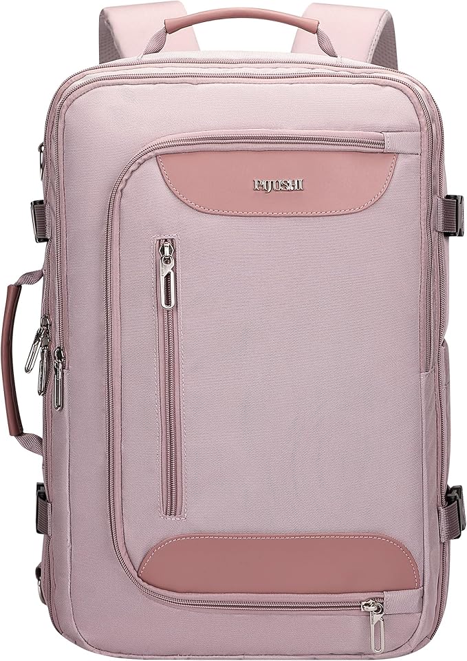 PIJUSHI Travel Backpack for Women Flight Approved Carry on Bag 16 inch Laptop Personal Item Daypack with Shoe Compartment(PE038 Light Purple)