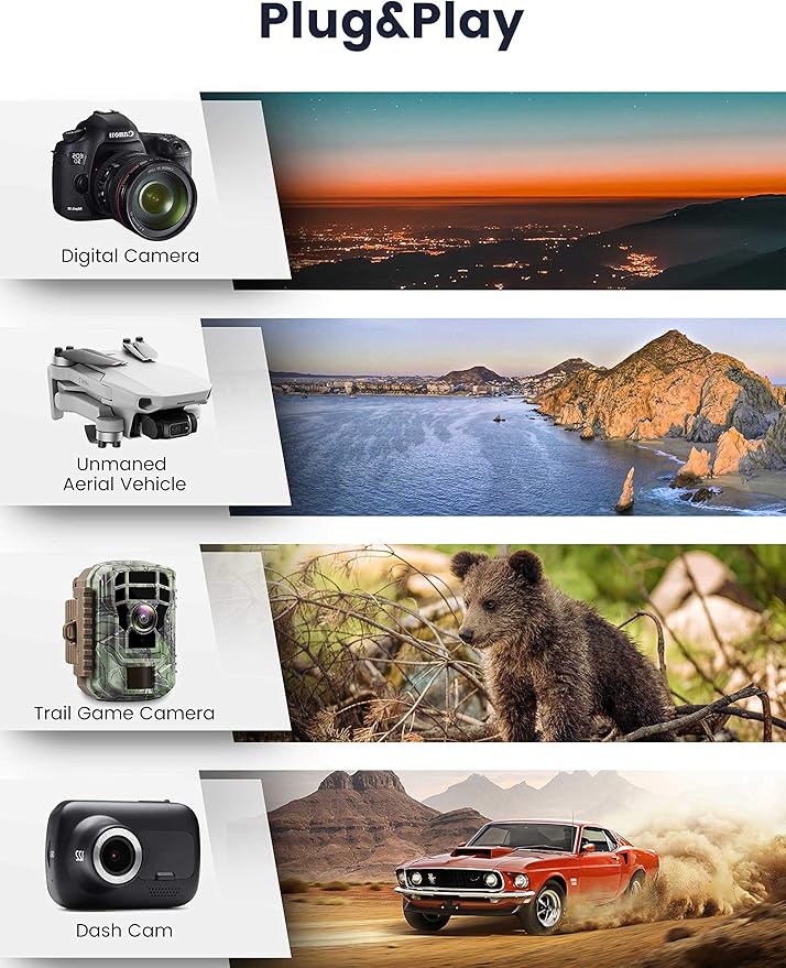 Trail Camera USB C SD Card Reader, ChiaoPio 2 in 1 USB-C to Memory Card Adapter with SD MicroSD Dual-Slot Compatible with iPhone 15 iPad Mac MacBook Pro/Air/Mini Samsung Android Laptop