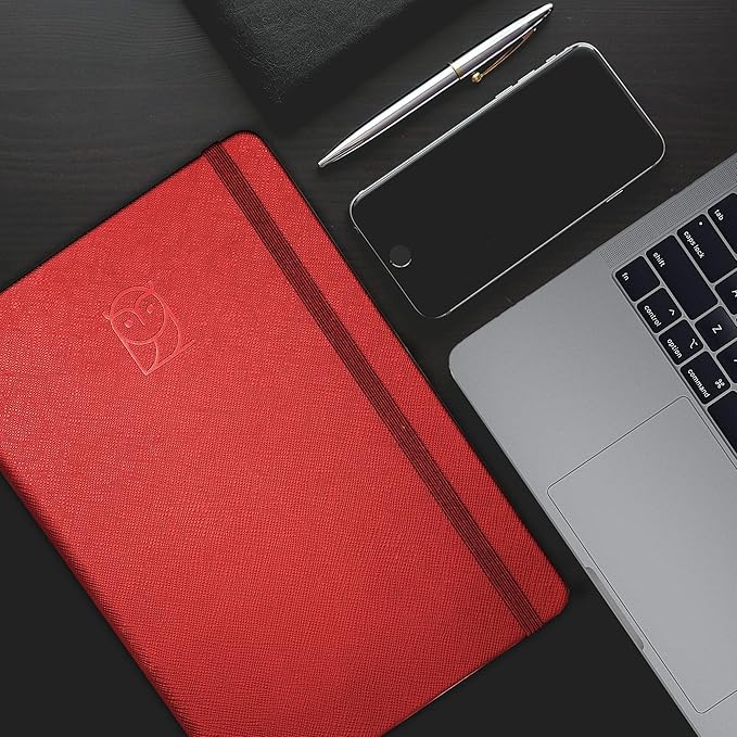 Undated Daily Planner – 1-Year B5 Productivity Organizer with Two-Page Weekly Spread, Goal Setting, Habit Tracker, Weekly & Monthly Pages – Hardcover Time Management Notebook (Red)