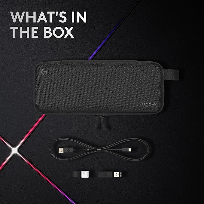 Logitech G PRO X 60 Lightspeed Wireless Gaming Keyboard, Ultra Compact TKL 60% Mechanical Keyboard for Windows PC, LIGHTSYNC RGB, Dual-Shot PBT Keycaps, GX Optical Linear Switches - White