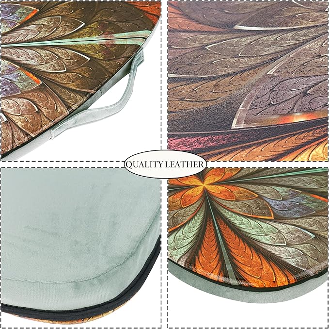 Lap Laptop Desk - Portable Lap Desk with Pillow Cushion, Fits up to 15.6 inch Laptop for Home Office Students Use as Computer Laptop Stand, Book Tablet(1-Orange Flower)