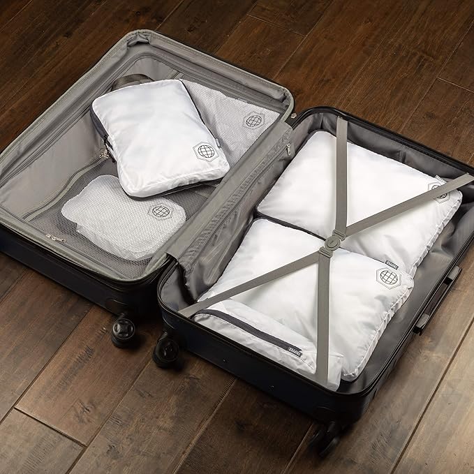 Extra Large Compression Packing Cube 6 Piece Set for Travel and Check Luggage by TRIPPED Travel Gear