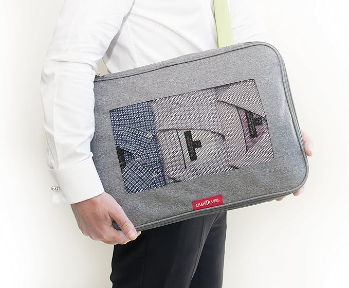 LeanTravel Compression Packing Cubes for Travel Organizers with Double Zipper (6-Pack (2L+2M+2S), Black)