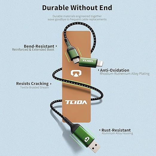 USB C for iPhone Cable, 66W 4 in 1 Charging Cable 4.4FT, Chubby USB A/C to C/liging with Light for iPhone 16e 16 15 14 Pro/MacBook/iPad/Samsung S25/Switch 2, Multi Chargers for All Devices