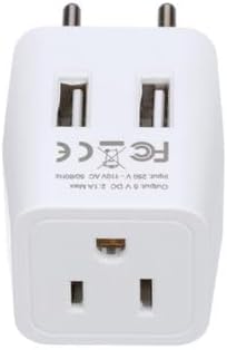 Ceptics European, Egypt Travel Adapter Plug with Dual USB - Type C - Europe - Usa Input - Light Weight - Perfect for Cell Phones, Chargers, Cameras and More - 2 Pack