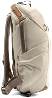Peak Design Everyday Backpack Zip 15L, Bone, 270-Degree Zip, Dual Side Pockets, FlexFold Dividers, Fits 15" Laptop, For Camera Carry, Daily Commutes or Travel, Versatile Backpack for Men and Women