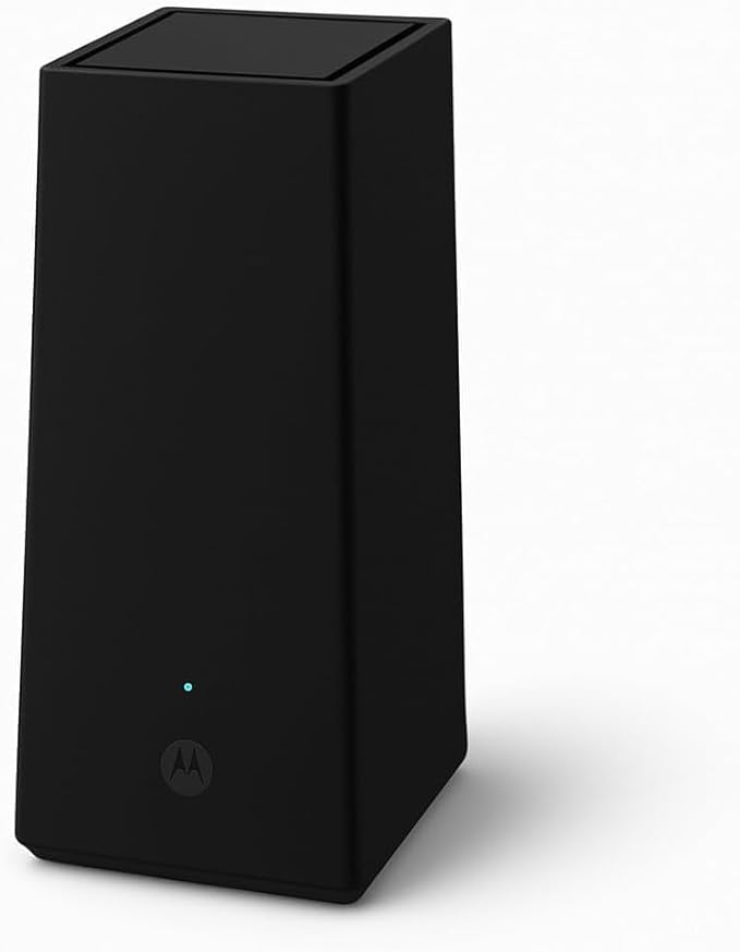 Motorola MQ20 WiFi 6E Router with Easy Mesh, Tri-Band 8.4 Gbps Speed, 3000 sq. ft Coverage, Advanced Parental Controls, Next-Gen Security & Seamless Device Management, Black, Single Pack