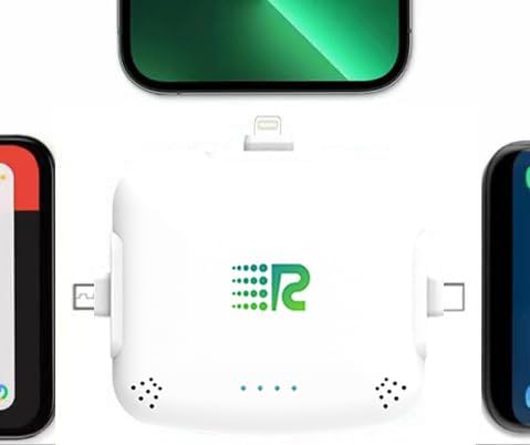 Rush Charge Universe 3 in 1 Portable Charger – 3300mah, 2.4A High-Speed Fast Charging Compatible with iPhone and Android Lightning, Type C, Micro-USB Charges 3 Devices at a Time Pre-Charged RC33 White