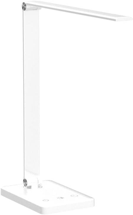 AFROG Multifunctional LED Desk Lamp with Wireless Charger, USB Charging Port, 5 Lighting Modes,5 Brightness Levels, Sensitive Control, 30/62 min Auto Timer, Eye-Caring Office Lamp with Adapter