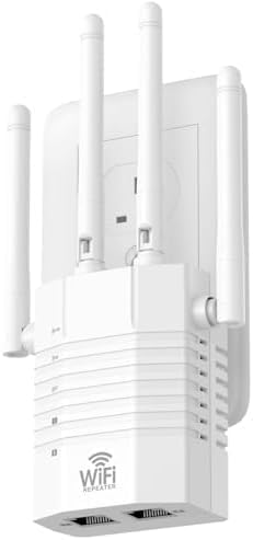 1200Mbps WiFi Extender, WiFi Extender Signal Booster for Home - WiFi Repeater, Internet Extender WiFi Booster, 12880 Sq Ft Reach, 105 - Device Support