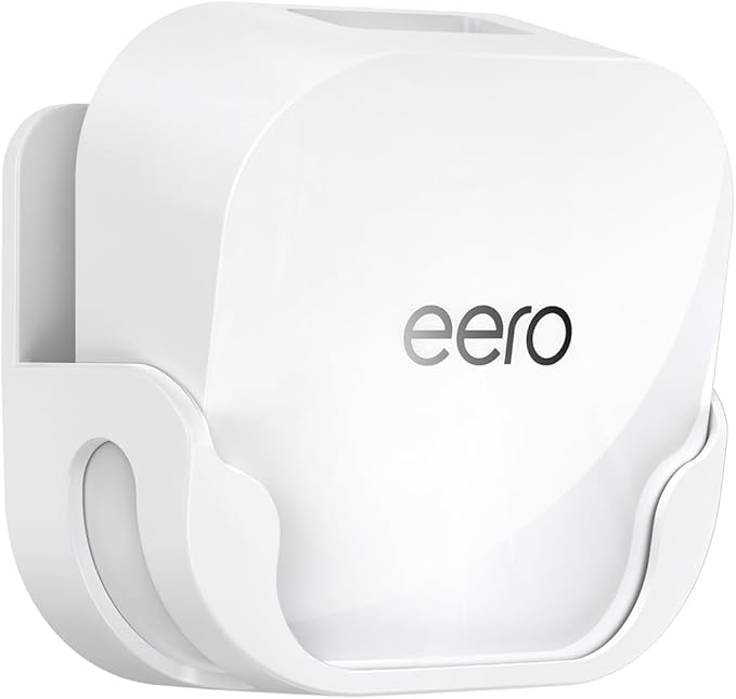 QUIDDITY eero 7 Wall Mount Bracket – Compatible with eero WiFi 7 Mesh Router and Extender, Space-Saving Holder for eero 7 WiFi Extender with Cable Management – White (1 Pack)