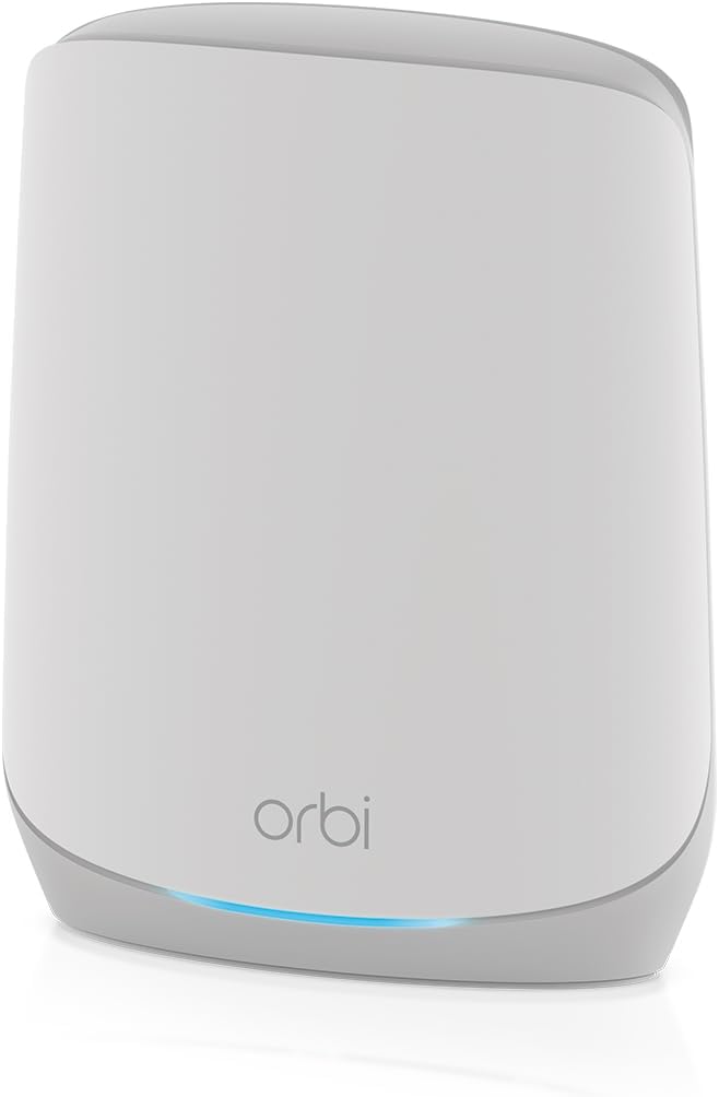 NETGEAR Orbi Whole Home Tri-Band Mesh WiFi 6 Add-on Satellite (RBS760) – Works with Your Orbi WiFi 6 System – Security Features - Adds Coverage up to 2,500 sq. ft. - AX5400 up to 5.4 Gbps