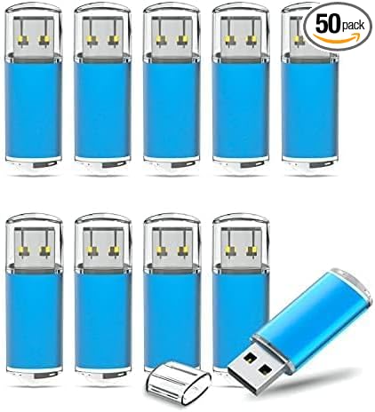 TOPESEL USB Flash Drive 50 Pack 2GB USB 2.0 Flash Drive High Speed 4G Memory Stick for PC Laptops, Tablets, TVs, Car Audio (Blue)
