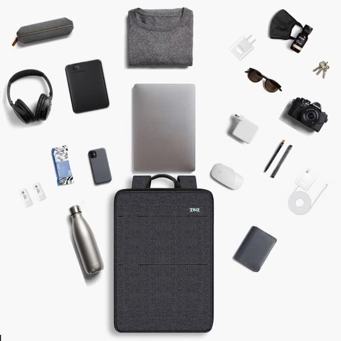 ZINZ Slim & Expandable Laptop Backpack 15 15.6 16 Inch Sleeve with USB Port, Spill-Resistant Notebooks Bag Case for Most 14-16 Inch MacBooks Surface-Books Dell HP Lenovo Asus Computers,B04K01