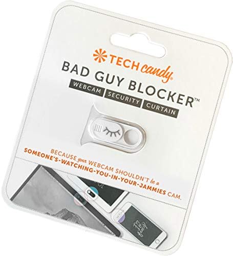 Tech Candy Bad Guy Blocker Webcam Cover Privacy Protector, White - Secure, Thin, Durable, for Computers, Laptops, Tablets, & Smartphones, Easy Application