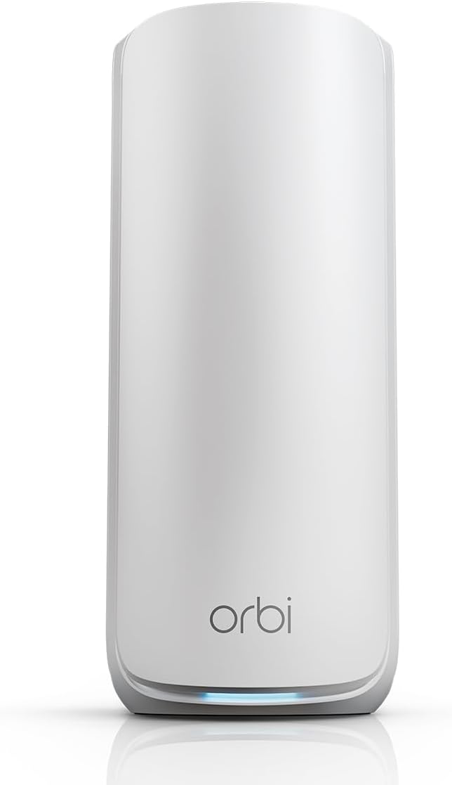 NETGEAR Orbi 870 Series (RBE870) Tri-Band WiFi 7 Mesh Add-on Satellite – Works with Orbi RBE872 and RBE873 – Security Features, Adds Coverage Up to 3,000 Sq. Ft. - BE21000 802.11be (Up to 21 Gbps)