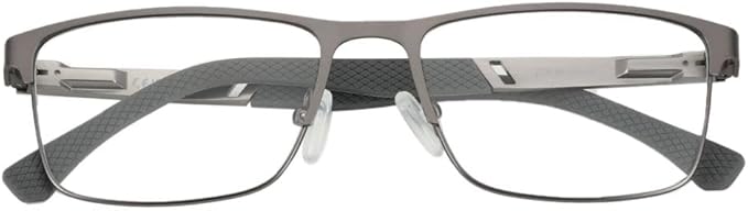 ZENOTTIC Blue Light Reading Glasses for Men Computer Readers Trendy Square Metal Frame Anti Glare