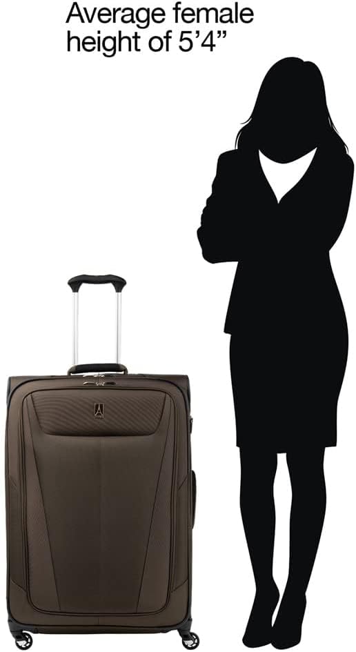 Travelpro Maxlite 5 Softside Expandable Checked Luggage with 4 Spinner Wheels, Lightweight Suitcase, Men and Women, Mocha, Checked Large 29-Inch