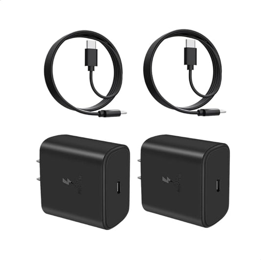 Type-C Fast Charging Block, 45W Super Fast Charger USB C Wall Charger Block for Sumsung S25 Ultra/S25/S24/S23/S22/S23Ultra/S23/S23+/S22Ultra/S21,and More【2-Pack】