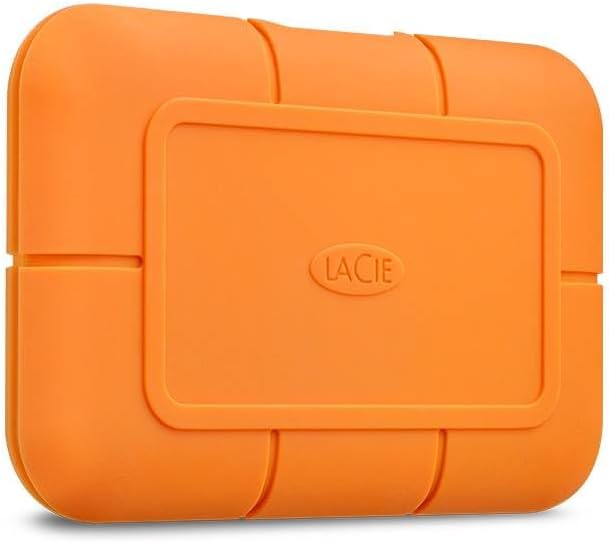 LaCie Rugged SSD 4TB Solid State Drive — USB-C USB 3.2 NVMe speeds up to 1050MB/s, IP67 Water Resistant, 3m Drop Resistant, Encryption, 5-Year Warranty with Data Recovery, 1 Mo Adobe CC (STHR4000800)