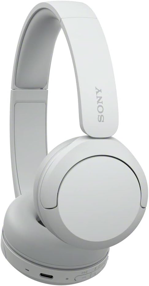 Sony WH-CH520 Wireless Headphones Bluetooth On-Ear Headset with Microphone and up to 50 Hours Battery Life with Quick Charging, White