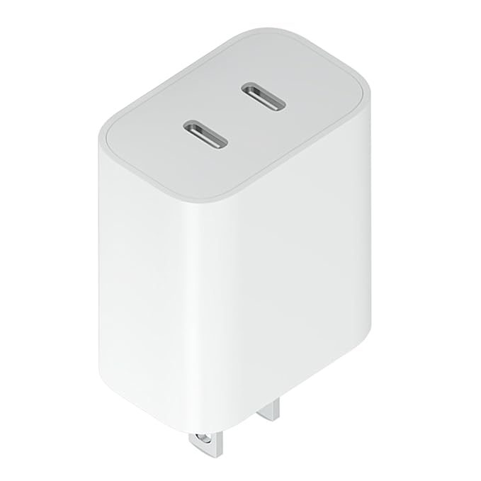 Dual USB-C Fast Charger Block, PD 3.0 Wall Charger Compact Travel Power Adapter with Double C Ports for iPhone, iwtach, Android Phones, iPad, Tablets - UL Certified, Quick Charge