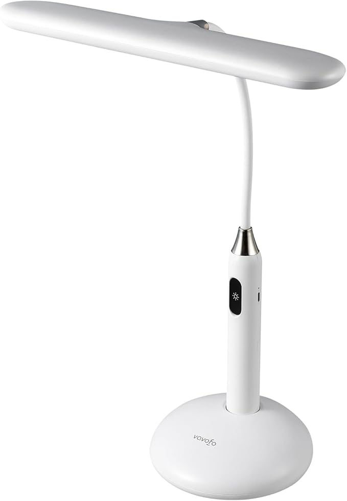 VAVOFO LED Desk Lamp 6778B - Touch Control, Adjustable 2700-7000K Color Temperature, 700 Lumens, 360° Flexible Gooseneck, USB-C Charging, 2.5hrs Cordless, Eye-Caring Light (White)