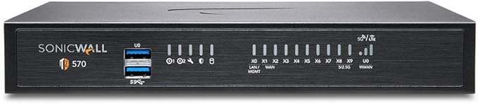Sonicwall TZ570 with 8x5 Support (02-SSC-5859) | TZ570 Network Security Appliance with 1 Year 8x5 Support License | Next-Generation Firewall | 8X 1GbE Ports, 2X 5GbE Ports