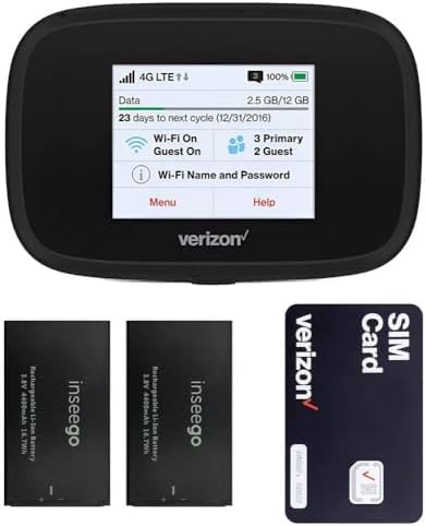Verizon Wireless Jetpack Inseego MiFi 7730L | Mobile Hotspot for Travel | 4G Mobile Portable WiFi | Unlocked Globally | Speed up to 450 Mbps | Usage Up to 8 Hours | EVDO-LINK Bundle - Verizon Sim Card
