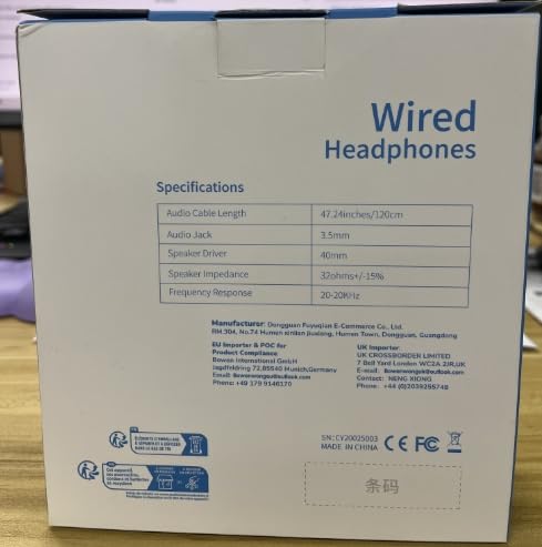 USB C Headphones Wired, Over Ear USB C Wired Headphones with Microphone, Volume Control, HD Stereo Sound, Foldable USB Type C Headphones for Adult/Teens/Chromebook/Laptop/Computer/iPhone,White