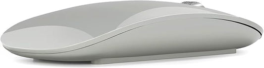 TENMOS M18 Bluetooth Mouse, USB C Rechargeable Wireless Mouse, Triple Mode (Dual Bluetooth+USB) Computer Silent Mice Portable with USB Receiver and Type C Adapter for Laptop/MacBook/iPad/PC - Grey