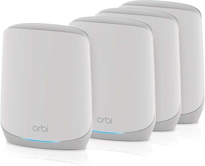 NETGEAR Orbi Whole Home Tri-Band WiFi 6 Mesh Network System (RBK754P) – Router with 3 Satellite Extenders, Security Features, Coverage up to 10,000 sq.ft., 75 Devices, AX5200 (Up to 5.2Gbps)