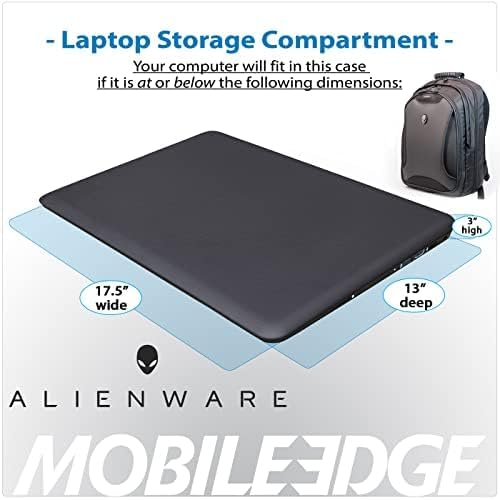 Mobile Edge Orion M17x Gaming Laptop Backpack for Men and Women, Designed Specifically for and Compatible with Alienware M17 17.3″ Laptops, ScanFast Checkpoint Friendly, Black ME-AWBP2.0