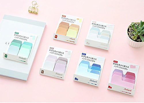 6 Pack Creative Gradient Color Memo Pads N Times Sticky Notes Index Paper Driver Stickers Self-Adhesive Sticky Paper Bookmark,Assorted Size and Color,60 Sheets/Pack
