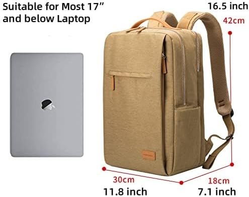 NOBLEMAN Travel Backpack Men Women, Business Computer Backpacks with Multi Compartment Storage Laptop Backpack, Water Resistent 15.6 Inch Laptop Work Business Backpack with USB Port for Nurse (Khaki)