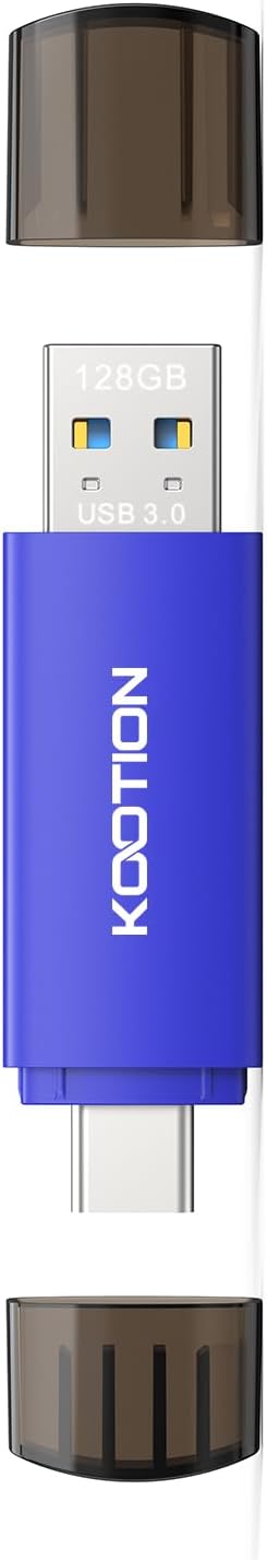 128GB USB C Flash Drive 5-Pack, KOOTION 2-in-1 Type-C Flash Drive USB-A&USB-C 3.0 Dual Drive OTG, Thumb Drive Memory Stick for Android Smartphone/Tablet/PC