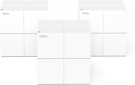 Tenda Nova Mesh WiFi System MW6 - Covers up to 4-6 Bedroom Houses- AC1200 Whole Home WiFi Mesh System - Gigabit Dual-Band Mesh Network - Replaces Wireless Router and WiFi Extender - 3-Pack