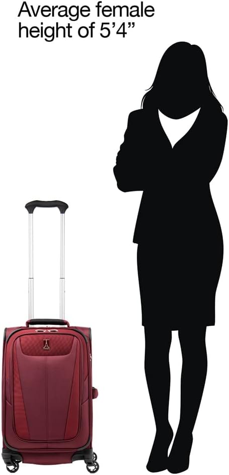 Travelpro Maxlite 5 Softside Expandable Carry on Luggage with 4 Spinner Wheels, Lightweight Suitcase, Men and Women, Burgundy, Carry On 21-Inch