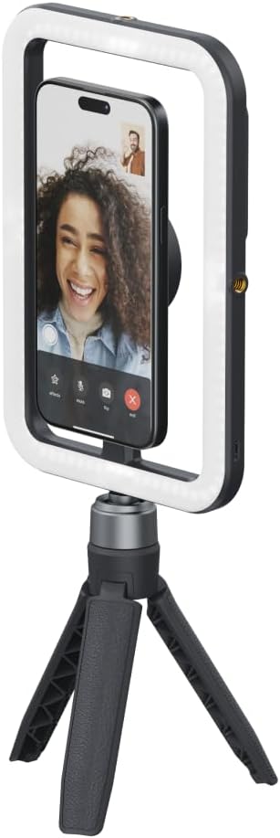 ShiftCam SnapStudio Light - Magnetic LED Ring Light with Adjustable Brightness, AdjustableTemperature, USB-C Charging, MagSafe Compatibility - Ideal for Vlogging and Mobile Photography (Midnight)