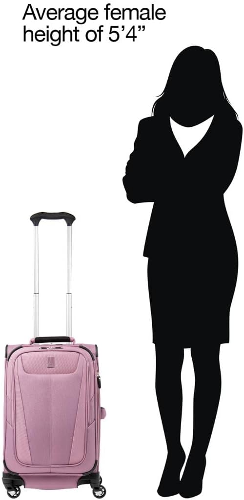 Travelpro Maxlite 5 Softside Expandable Carry on Luggage with 4 Spinner Wheels, Lightweight Suitcase, Men and Women, Orchid Pink Purple, Carry On 21-Inch