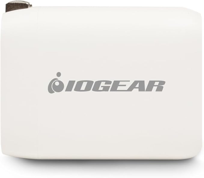 IOGEAR GearPower Dual USB-C 65W GaN Charger, PPS, 2 Port Fast Charger, Compact, Compatible with MacBook Pro/Air, Galaxy S20 and Above, iPhone 8 and Above - GPAWC65W
