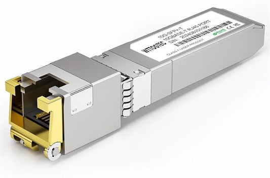 𝟴𝟬-𝗠𝗲𝘁𝗲𝗿 10Gb SFP+ to RJ-45 Module Transceiver up to 262Ft (80m), 1.25/2.5/5/10G-T Copper SFP+ CAT6a Module, Auto-Negotiation, for Cisco SFP-10G-T-S, Meraki, TP-Link, Mikrotik, Netgear and More