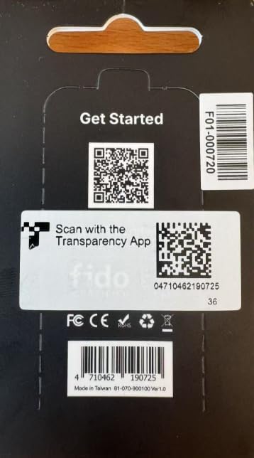 SecuX PUFido USB-C Security Key with PUF Technology, FIDO2/U2F Certified, Hardware-Rooted Unclonable Security for Passwordless Login and 2FA Authentication