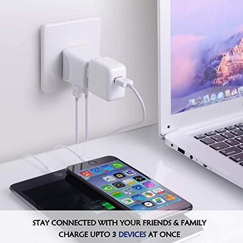 Ceptics Complete European Set Travel Adapter Plug by Ceptics With Dual USB - Type G, E/F, C - London - USA Input - Light Weight - Perfect for Cell Phones, Chargers, Cameras and More - 3 Pack