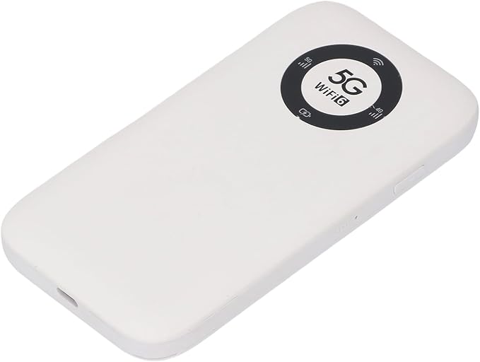 5G Mobile Hotspot, WiFi 6 16 Users Portable Wireless Router with SIM Card Slot and 7100mAh Battery, for Travel Business Outdoor Use (White)