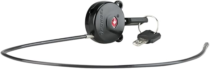 Forge TSA Approved Luggage Locks, Ultra-Secure Dimple Key Travel Lock, Extra long-15'' Cable Locks with Zinc Alloy Body