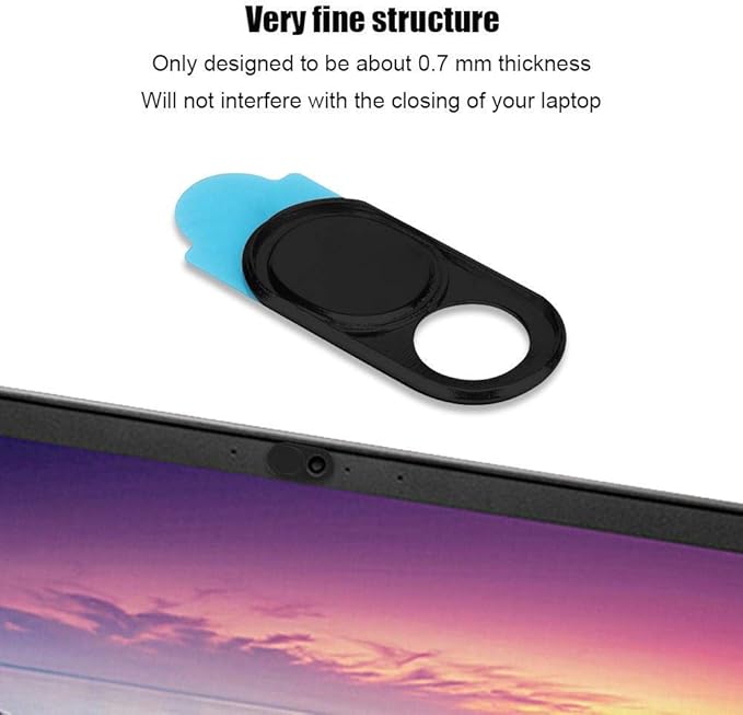 ASHATA 3pcs Metal Camera Lens, Ultra Thin Camera Cover Webcam Cover Blocker Slider for Smartphone Tablet Desktop Laptop(Black)