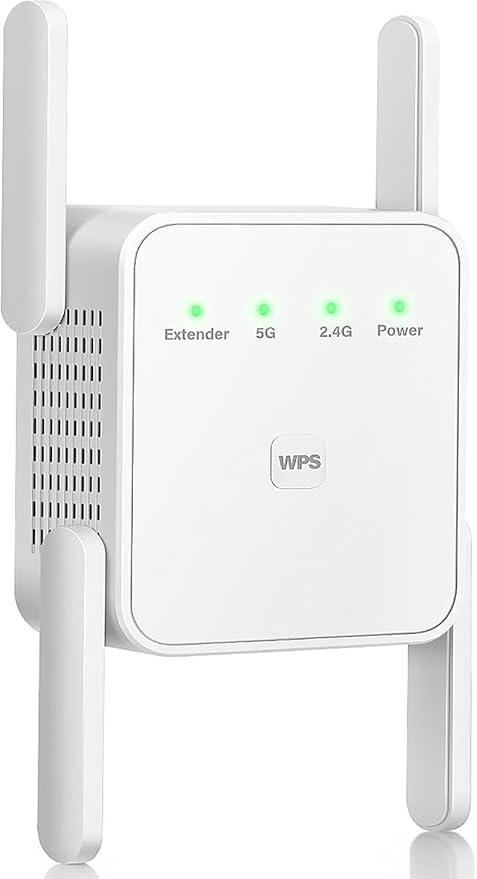 WiFi Extender Signal Booster-WiFi Booster 1200Mbps Dual Band (5GHz/2.4GHz) 360 Full CoverageUp to (10000 sq.ft) and 35 Devices 1-Tap Setup, WiFi Repeater with Ethernet Port(White)