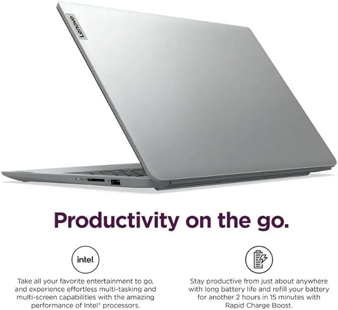 Lenovo 15.6" HD IdeaPad Anti-Glare Screen w/ 1 Year Microsoft 365, 384GB SSD, 12GB RAM, Windows 11 Pro, WiFi 6, HDMI, USB-C, Intel Processor, SD Card Reader, Up to 9.5 Hours Battery Life, w/WOWPC USB