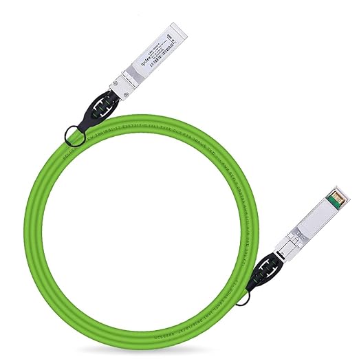ipolex Colored 10G SFP+ Twinax Cable, Direct Attach Copper(DAC) Passive Cable, 1.5m (4.92ft) in Green, for Cisco SFP-H10GB-CU1.5M, Meraki, Ubiquiti, Mikrotik, Intel, Fortinet, Netgear, D-Link,and More